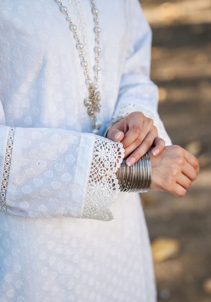 Zareen White – Luxury Lawn 3-Piece Suit NLC-108