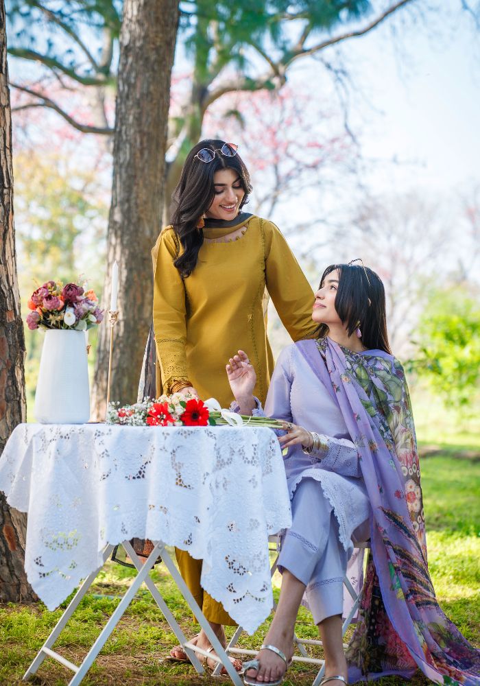 Zari Mustard Bloom – Embroidered 3-Piece Lawn Suit NLC-102