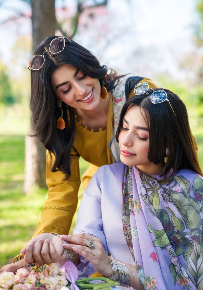 Zari Mustard Bloom – Embroidered 3-Piece Lawn Suit NLC-102