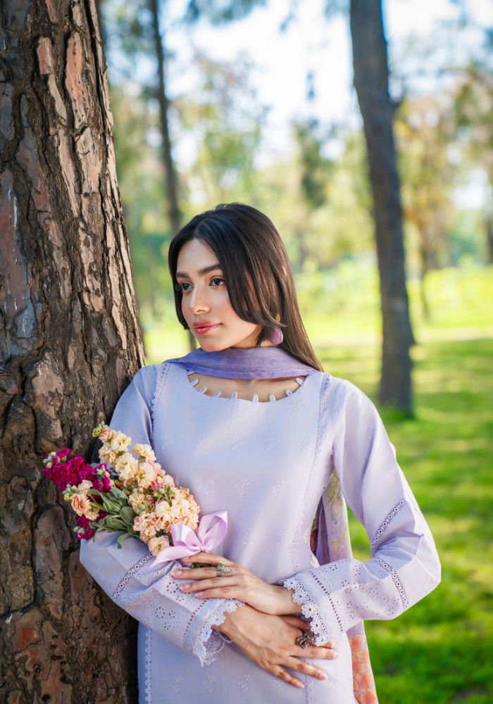 Noor-e-Lavender – Embroidered 3-Piece Lawn Suit NLC-101