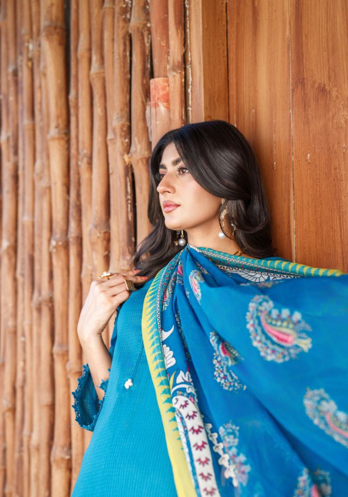 Meerab Teal – Luxury Lawn 3-Piece Suit NLC-106