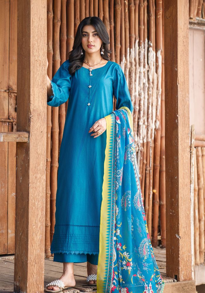 Meerab Teal – Luxury Lawn 3-Piece Suit NLC-106
