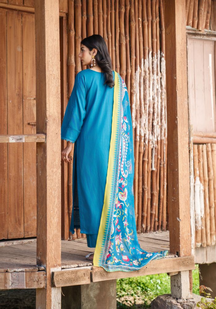 Meerab Teal – Luxury Lawn 3-Piece Suit NLC-106