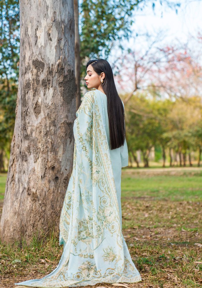 Aafreen Mint – Luxury Lawn 3-Piece Suit NLC-110