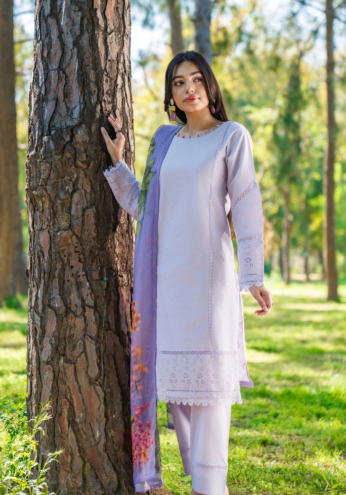 Noor-e-Lavender – Embroidered 3-Piece Lawn Suit NLC-101