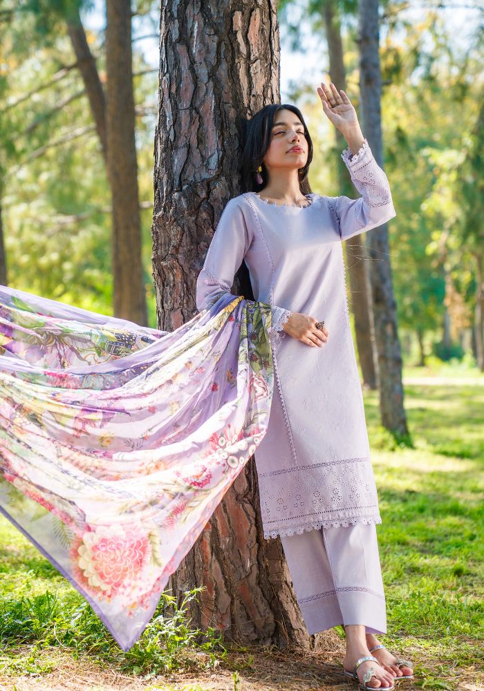 Noor-e-Lavender – Embroidered 3-Piece Lawn Suit NLC-101