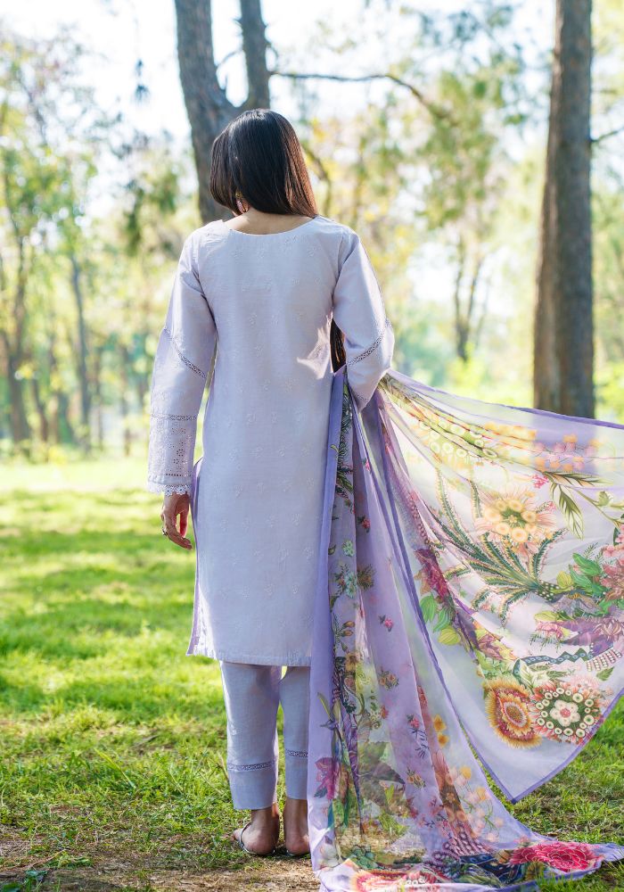 Noor-e-Lavender – Embroidered 3-Piece Lawn Suit NLC-101