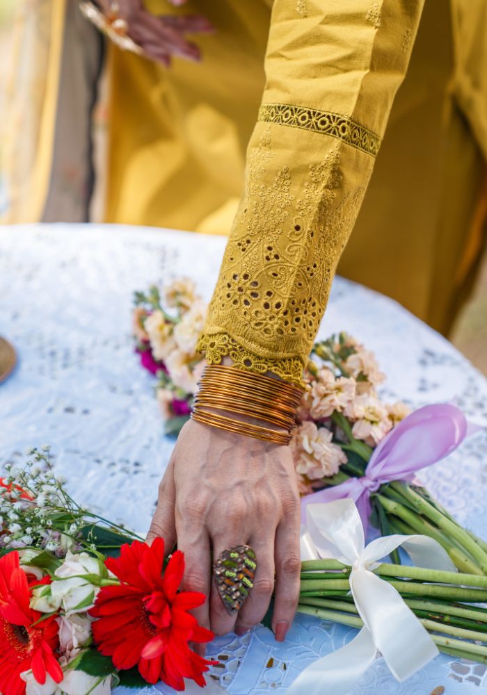 Zari Mustard Bloom – Embroidered 3-Piece Lawn Suit NLC-102